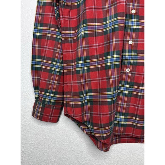 Vintage Polo Ralph Lauren Red Green Plaid Tartan Plaid Button Down Shirt Small - Picture 5 of 16